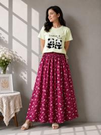 Linen Skirt and Tshirt Set