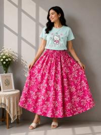 Linen Skirt and Tshirt Set