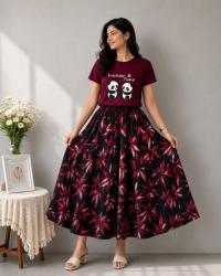 Linen Skirt and Tshirt Set