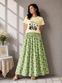 Linen Skirt and Tshirt Set