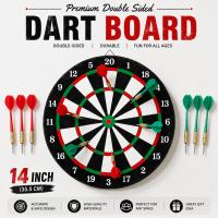Premium Double-Sided Wooded Dart Board Game Set 12 Inch