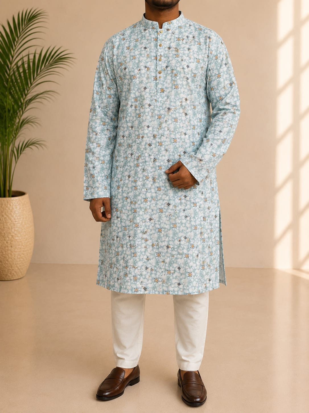 Premium Cotton Print Panjabi