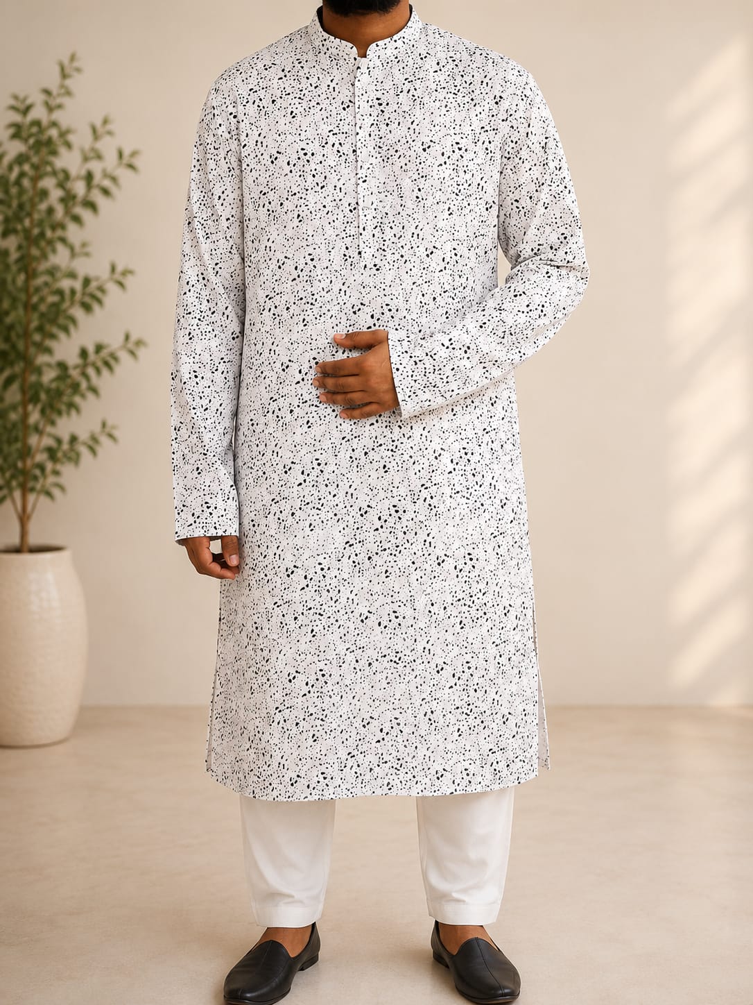 Premium Cotton Print Panjabi
