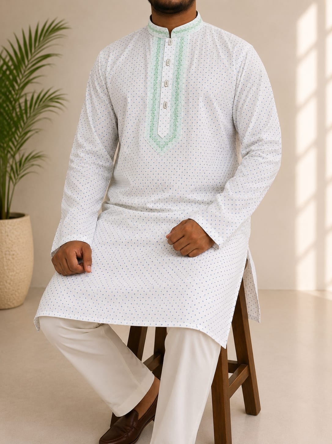 Premium Cotton Print Panjabi
