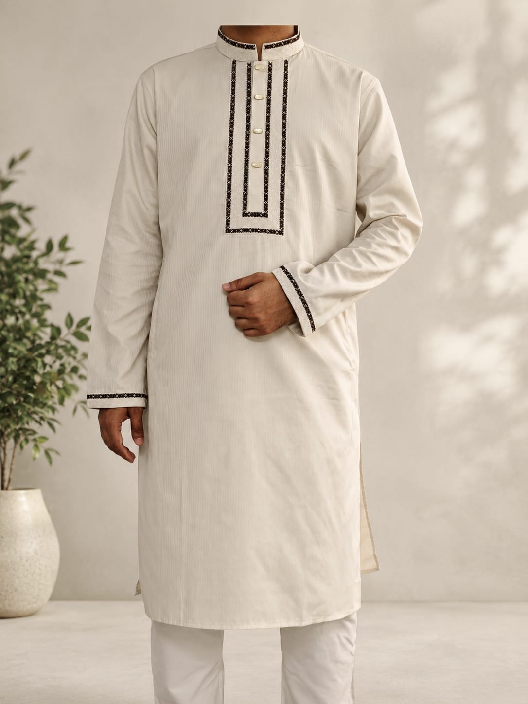 Premium Cotton Embroidery Panjabi