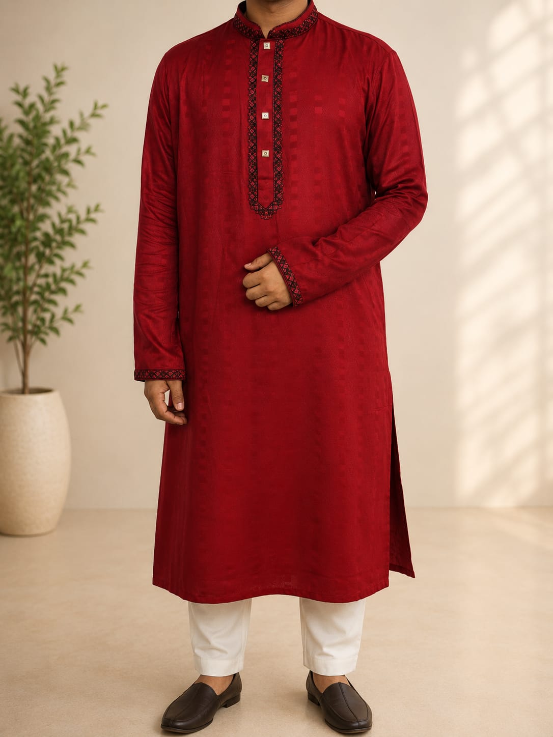 Premium Cotton Embroidery Panjabi