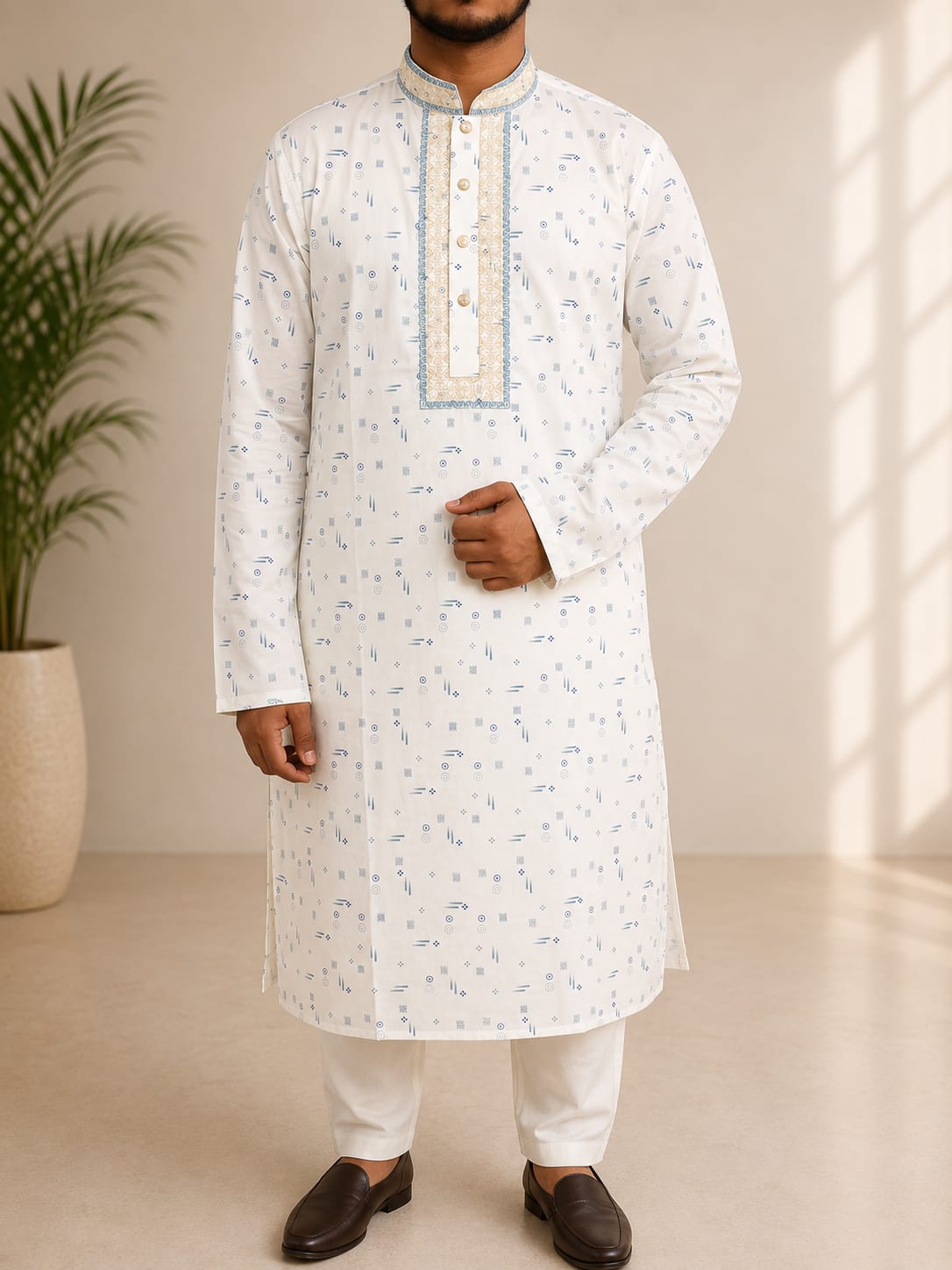 Premium Cotton Embroidery Panjabi
