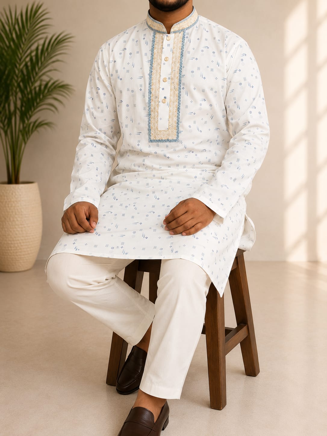 Premium Cotton Embroidery Panjabi