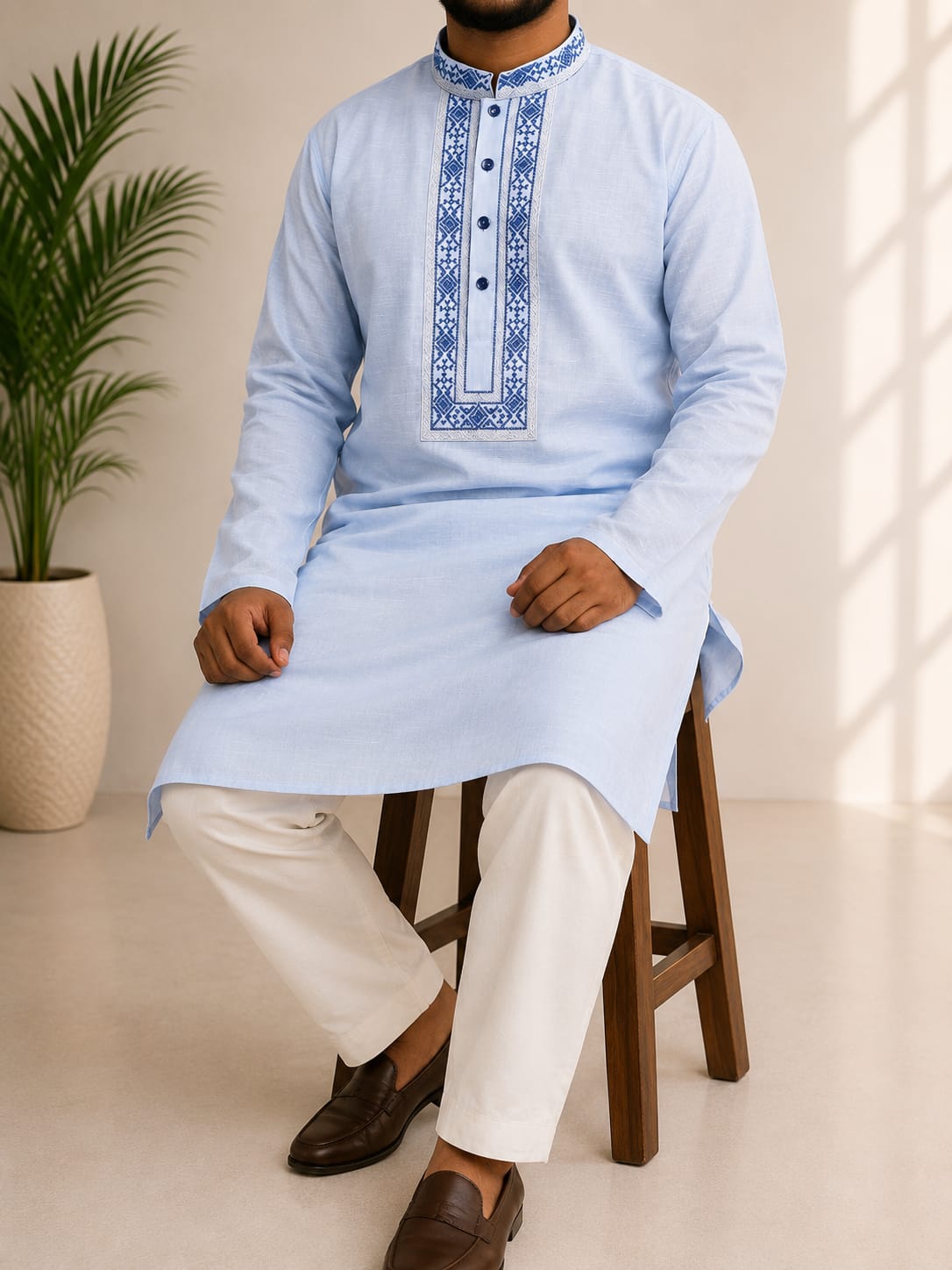 Premium Cotton Embroidery Panjabi