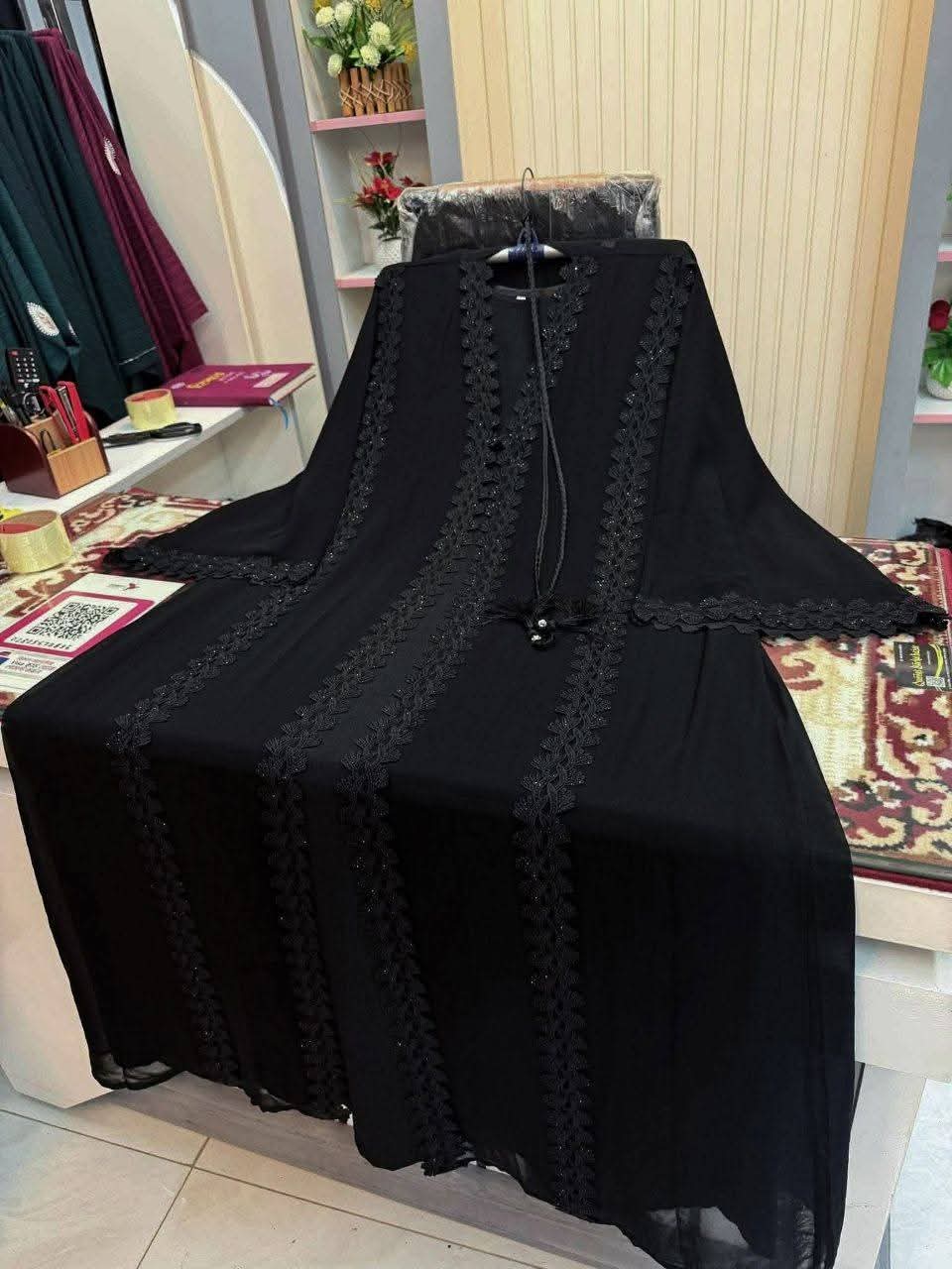 Dubai Cherry Borka with Inner and Hijab