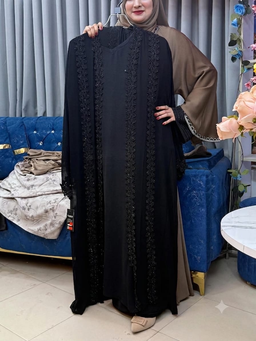Dubai Cherry Borka with Inner and Hijab