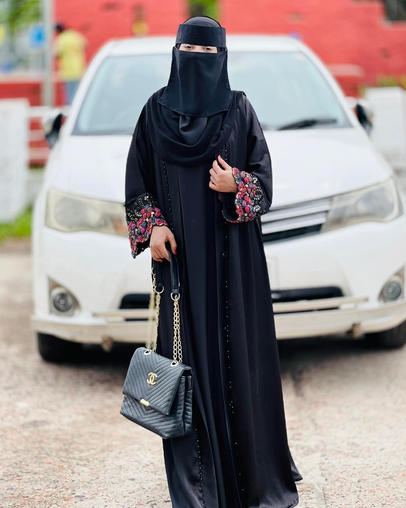 Dubai Cherry Abhaya with Inner and Hijab