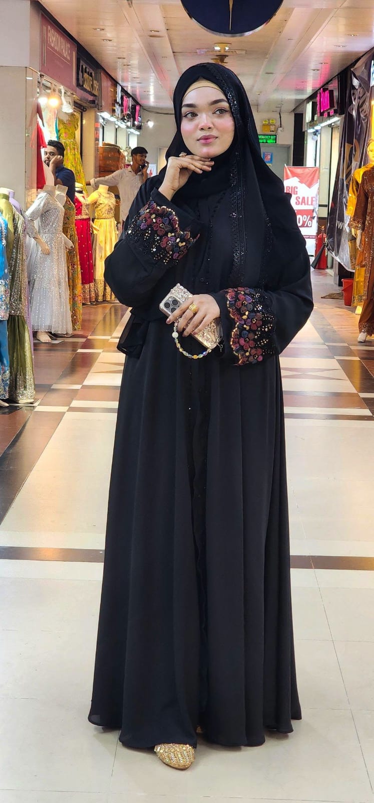 Dubai Cherry Borka with Hijab