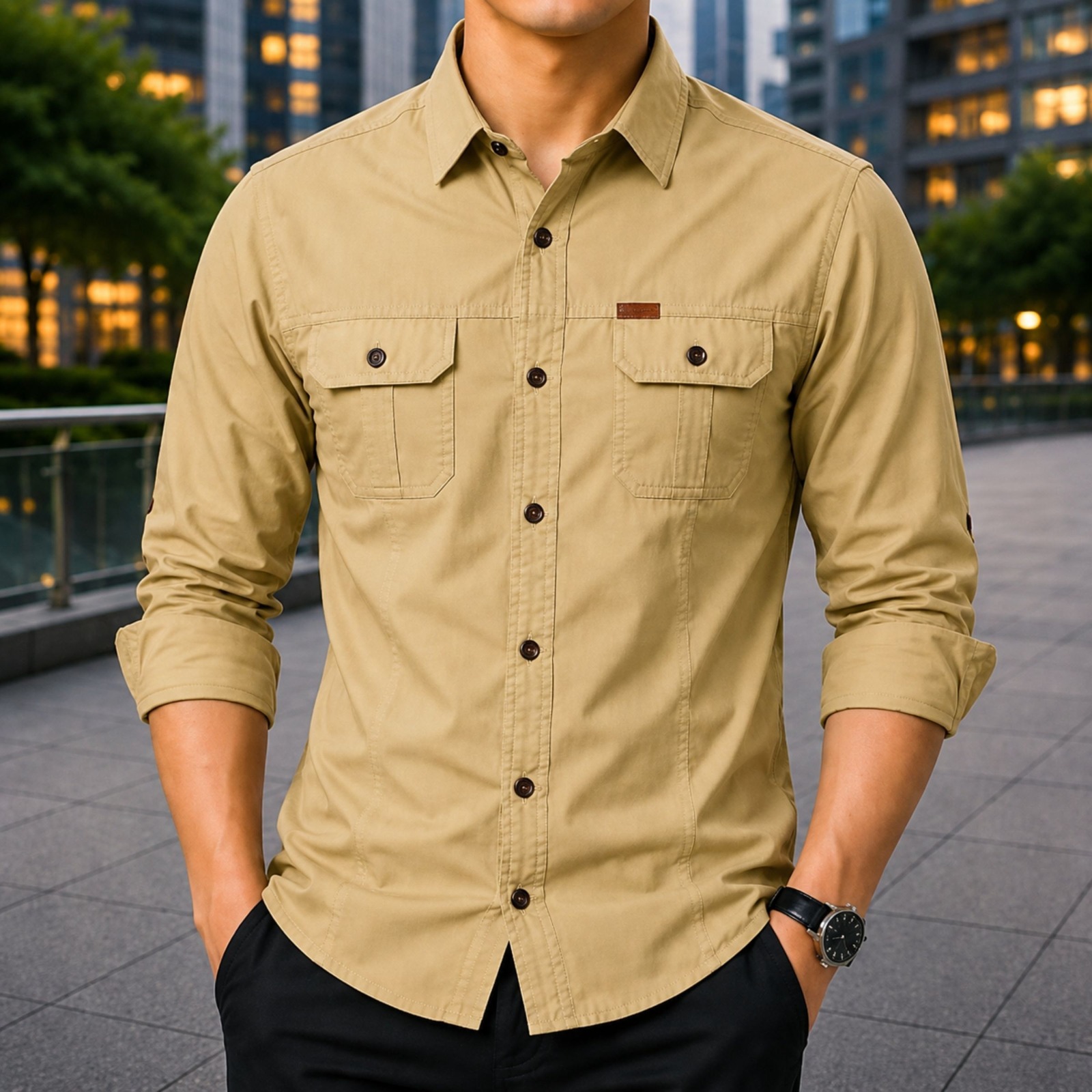 Stylish Full Sleeve Panel Shirt