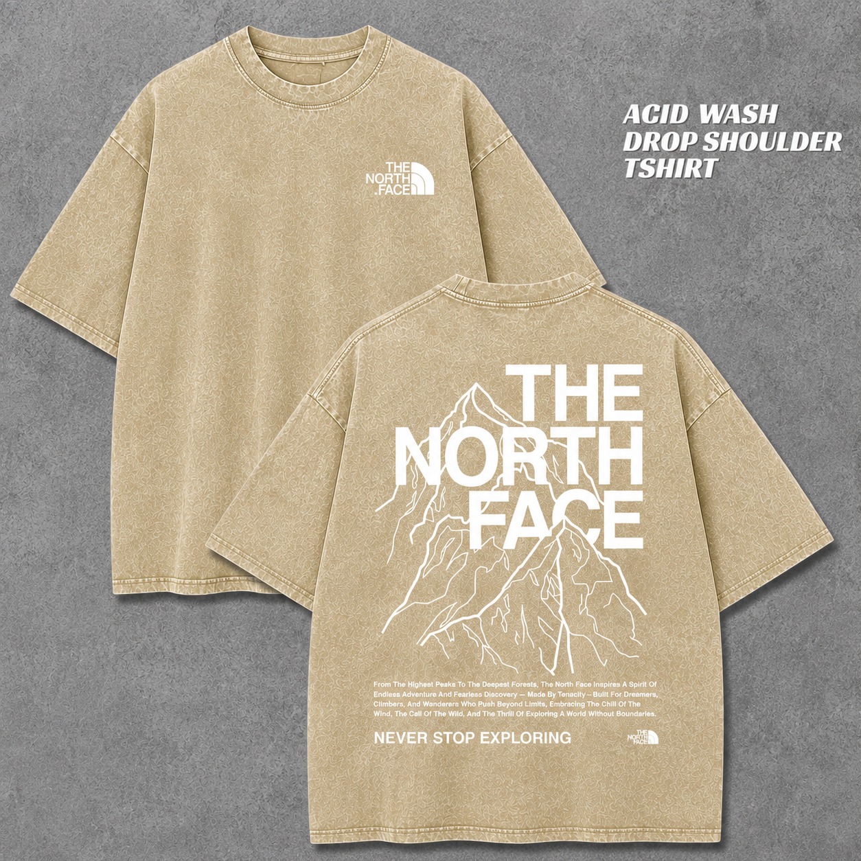 Premium Acid Wash Drop Shoulder TShirt