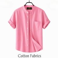 Premium Oxford Cotton Band Collar Short Sleeve Shirt