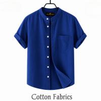 Premium Oxford Cotton Band Collar Short Sleeve Shirt