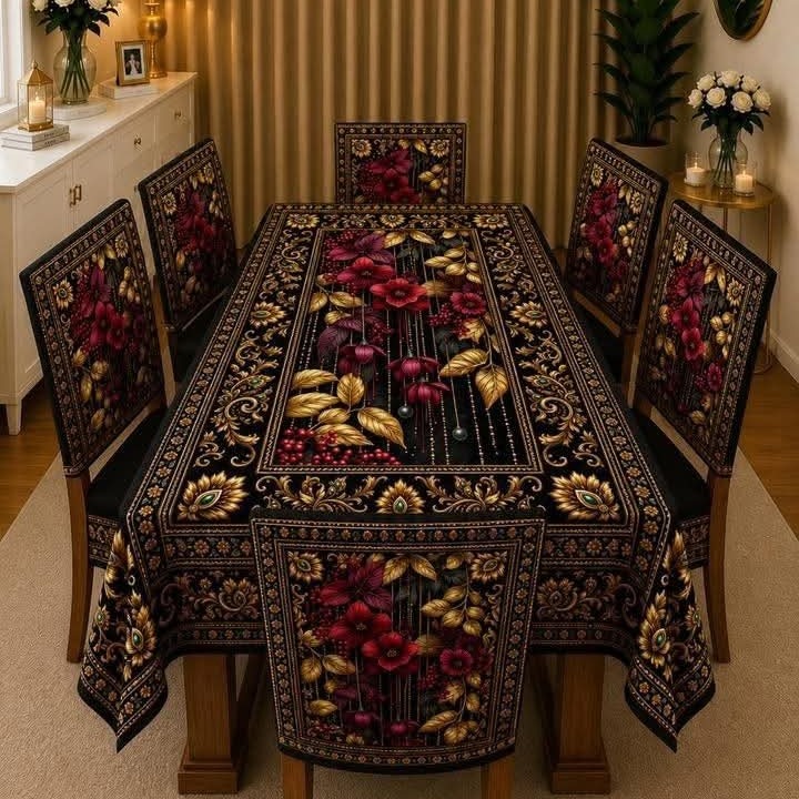3D Dining Table Cover Set