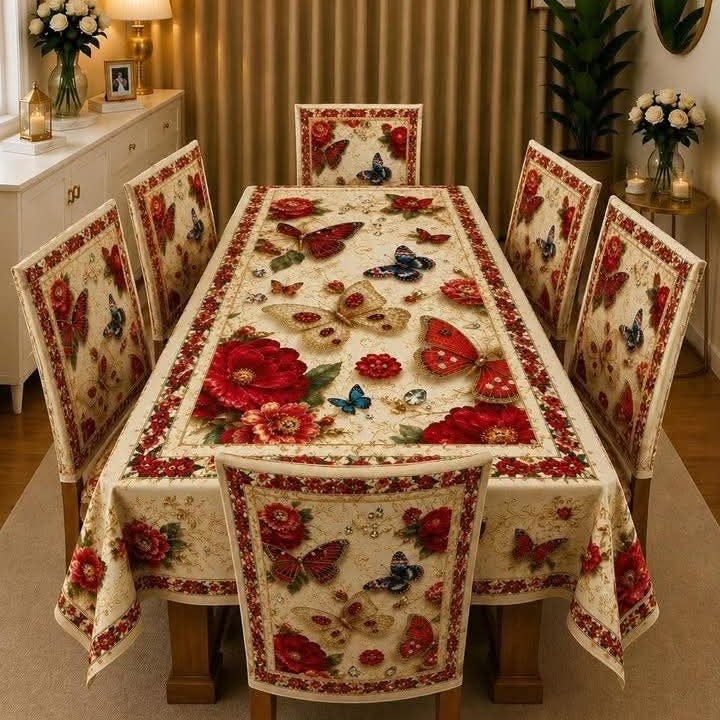 3D Dining Table Cover Set