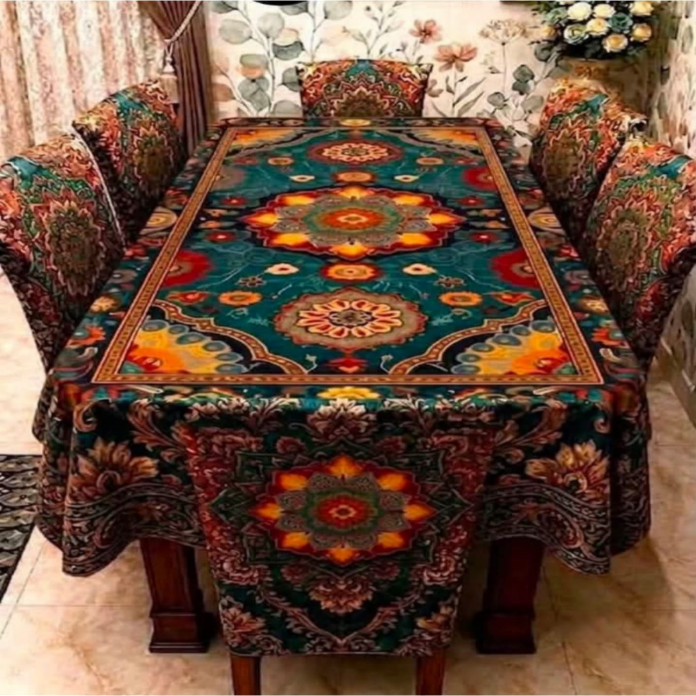 3D Dining Table Cover Set