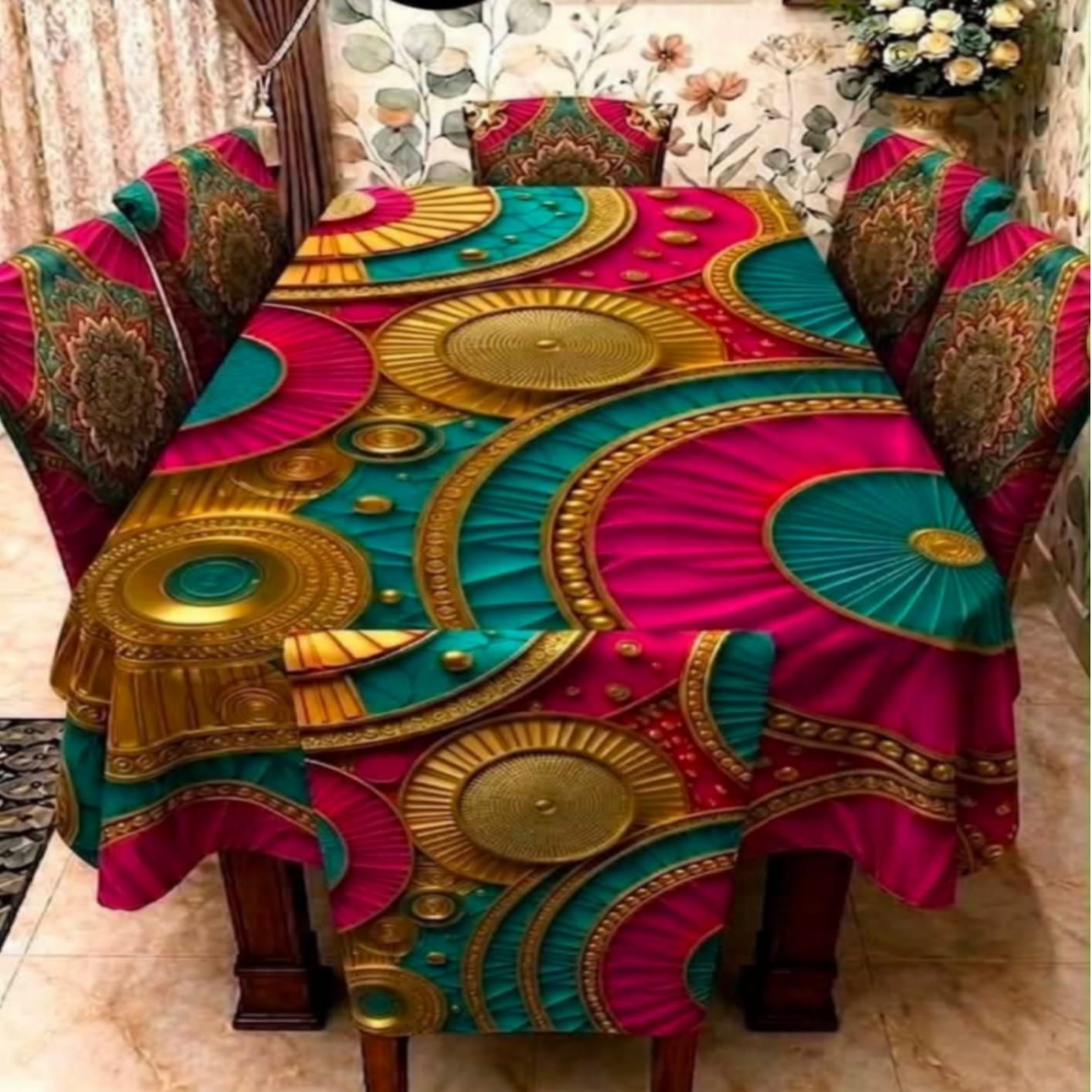 3D Dining Table Cover Set