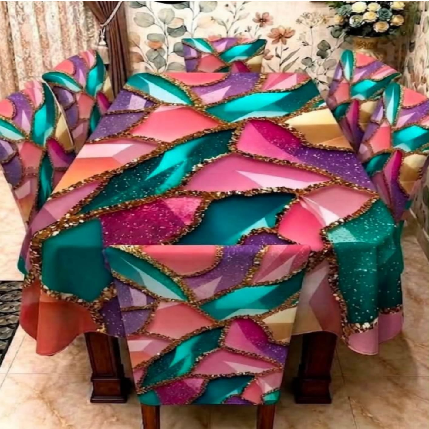 3D Dining Table Cover Set