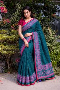 Semi Moslin Sharee with Blouse Piece