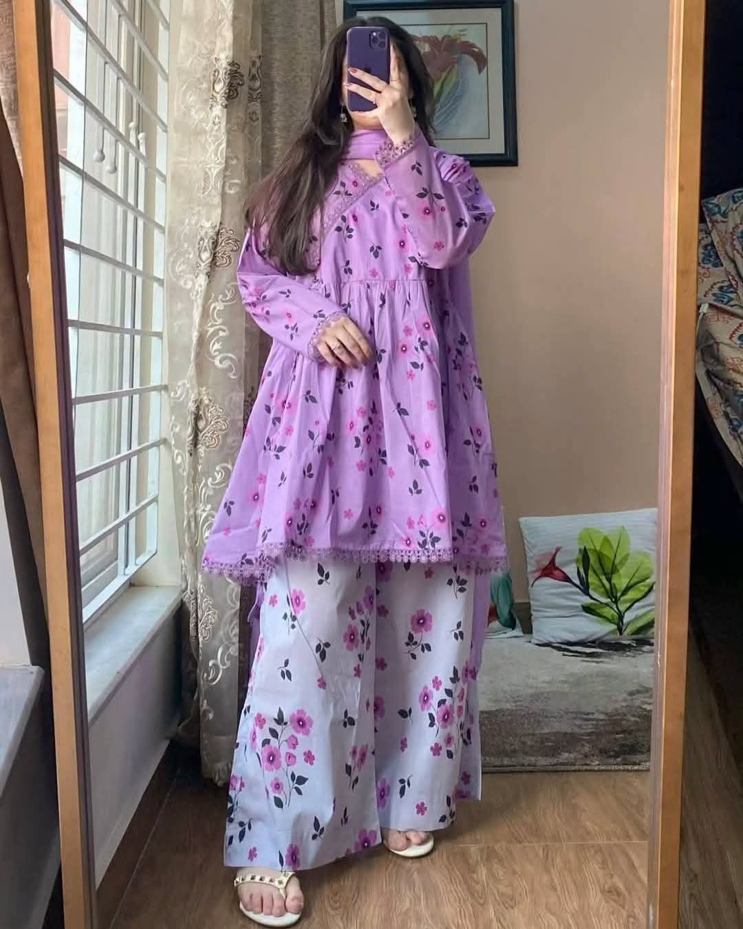 Premium Cotton Printed Three Piece