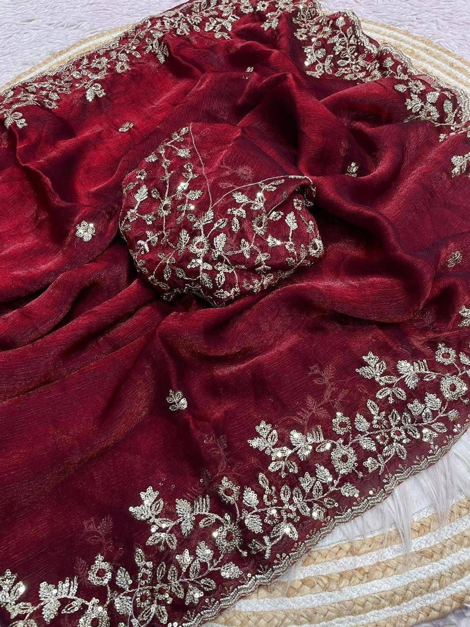 Indian Georgette Sharee with Blouse Piece