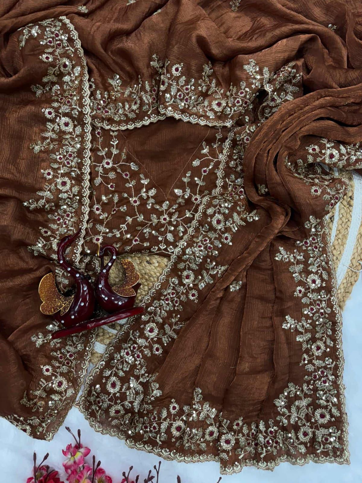 Indian Georgette Sharee with Blouse Piece