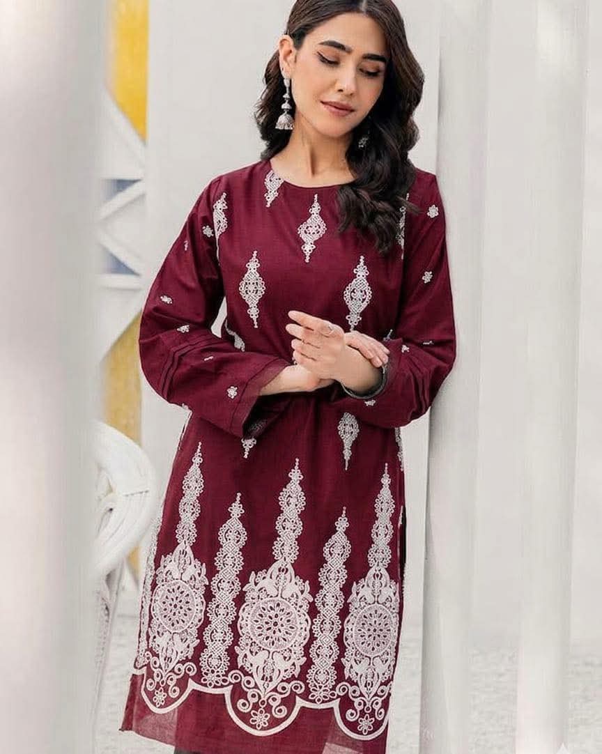 Cotton Embroidery Two Piece