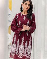 Cotton Embroidery Two Piece