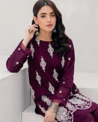 Cotton Embroidery Two Piece