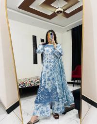 Cotton Embroidery Three Piece