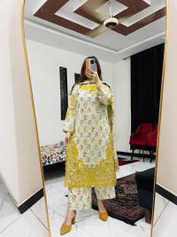 Cotton Embroidery Three Piece