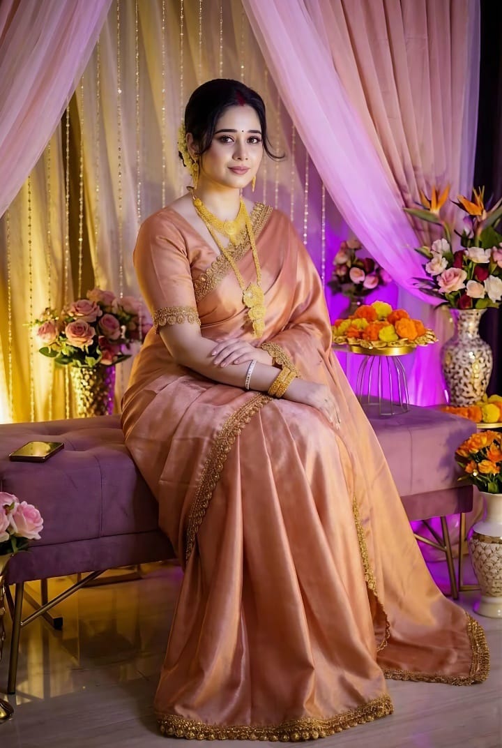 Indian Tuba Lama Silk saree