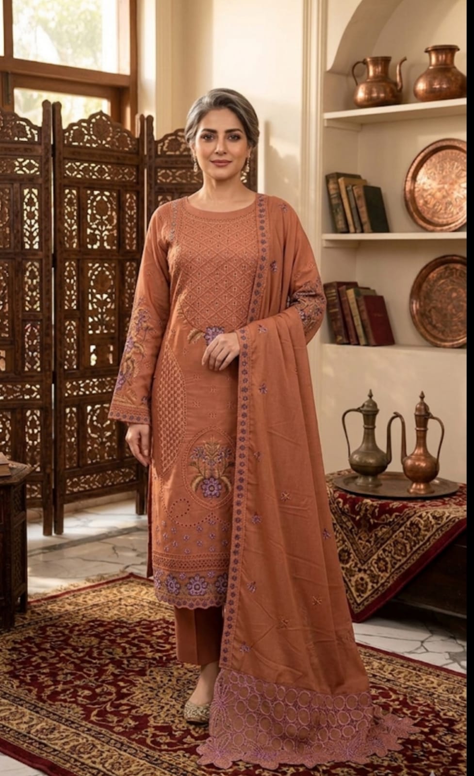 Cotton Unstitched Three Piece