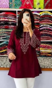 One Piece Ebmroidery Short Kurti