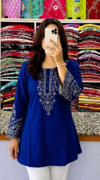 One Piece Ebmroidery Short Kurti