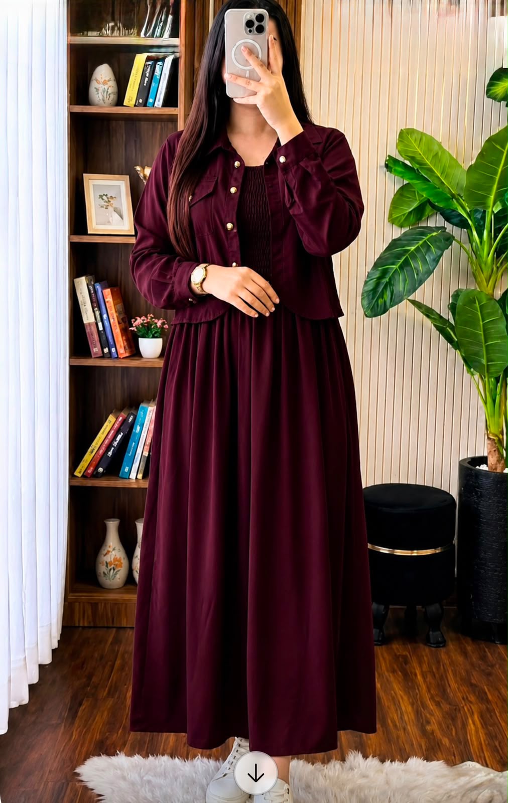 Georgette Two Piece Gown Set
