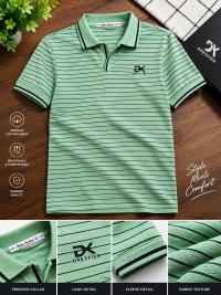 Trendy China Stripe V Neck Polo