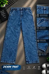 Semi Baggy Cargo Denim Pant