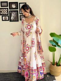 Puja Special Gown Three Piece