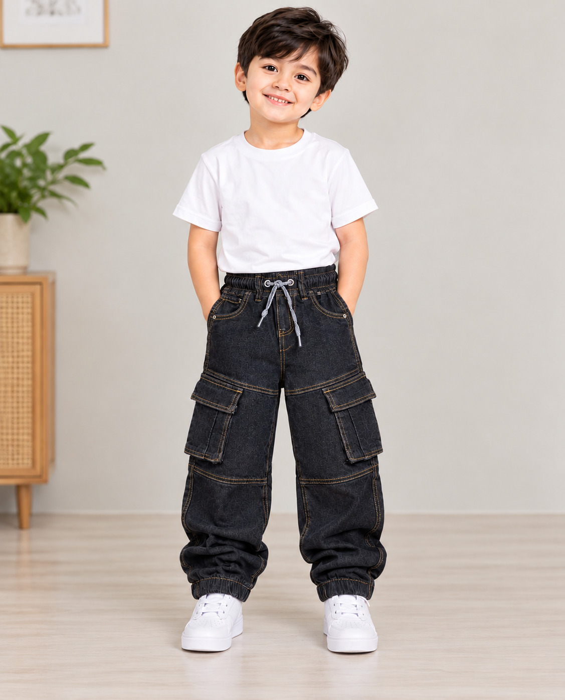 Boys Denim Baggy Joggers Pant 2-12Y