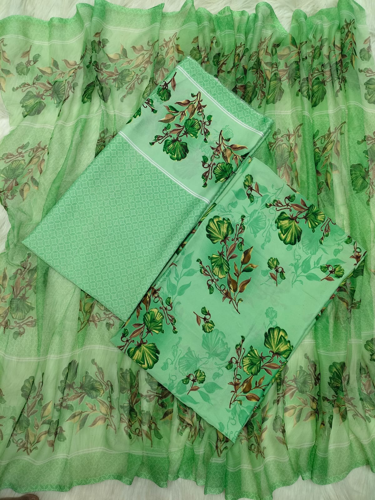 Indian Risika Silk Unstitch Three Piece
