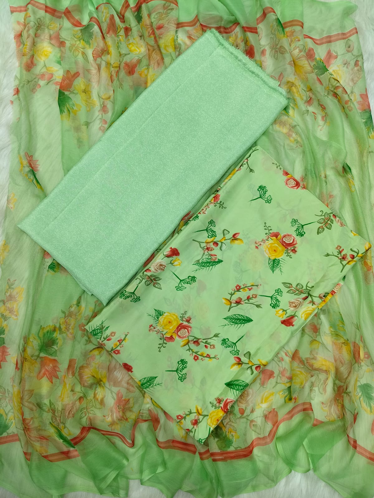Indian Risika Silk Unstitch Three Piece