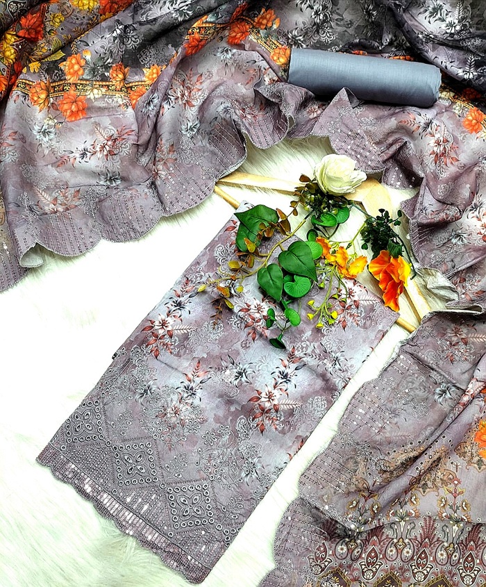 Pakistani Masalar Unstitch Three Piece