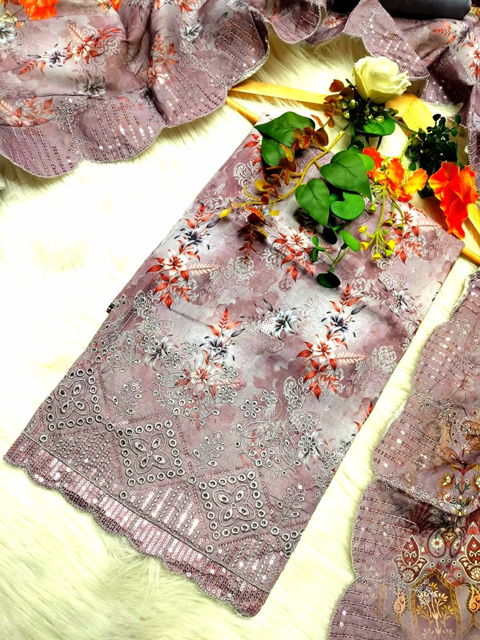 Pakistani Masalar Unstitch Three Piece