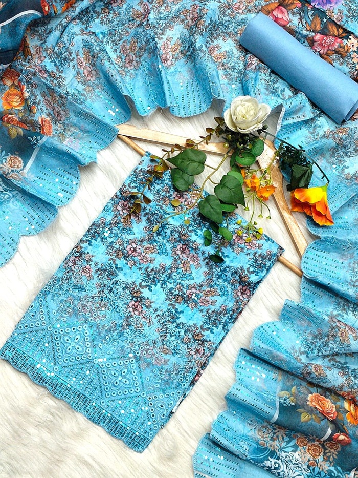 Pakistani Masalar Unstitch Three Piece
