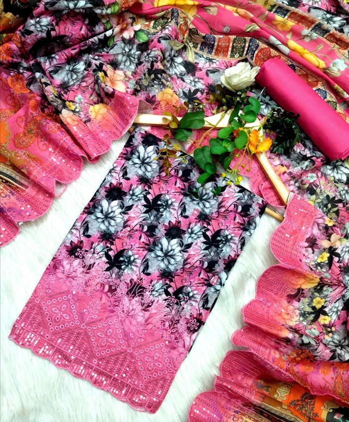 Pakistani Masalar Unstitch Three Piece